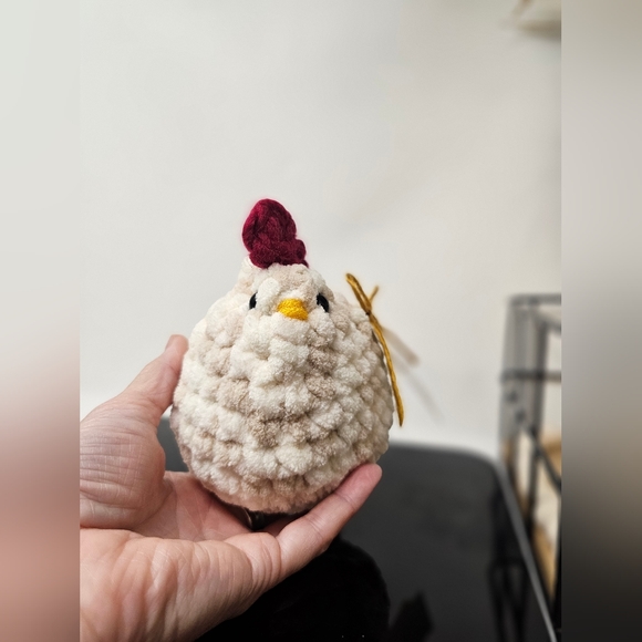 Emotional Support Chicken, Crochet Chicken, Handmade Chicken Plush - Picture 7 of 10